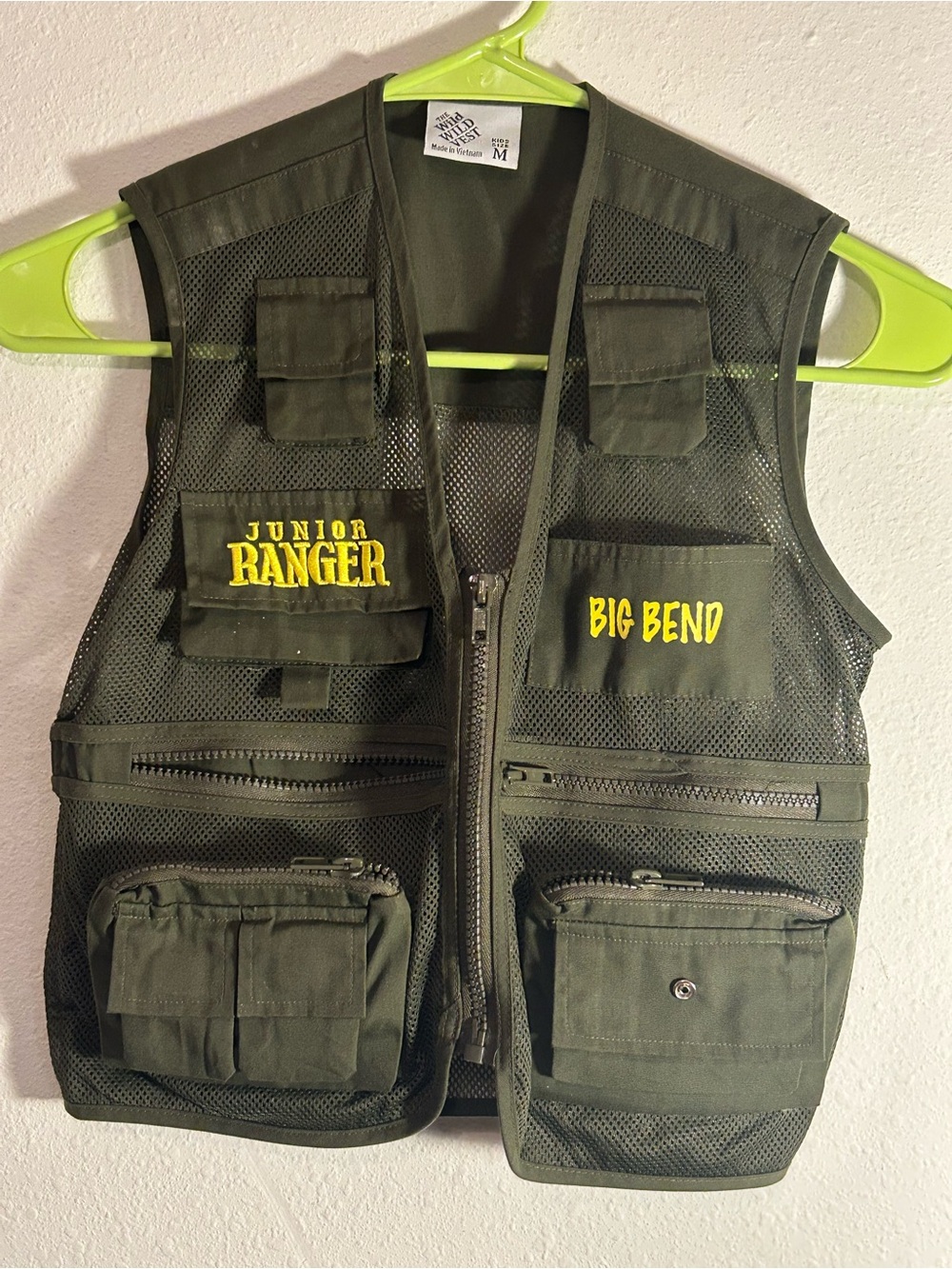 Junior Ranger Big Bend Olive Green Kids' Vest Costume